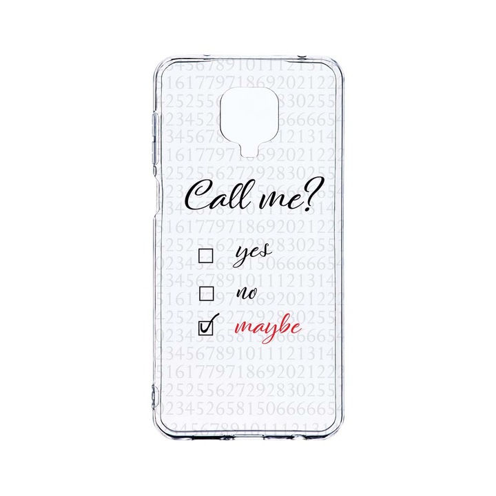 Husa BestCase® Clear Silicon 2MM, Compatibila Cu Xiaomi Redmi Note 9S, Call Me, Antisoc, Protectie Camera, Margini ridicate pentru protectia ecranului, T 149