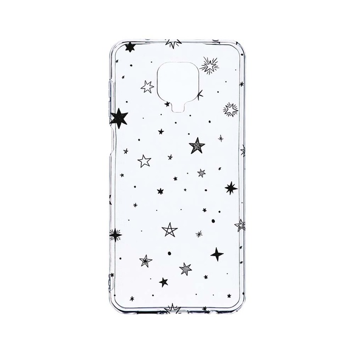 Husa BestCase® Clear Silicon 2MM, Compatibila Cu Xiaomi Redmi Note 9 Pro / Redmi Note 9 Pro Max, Stars, Antisoc, Protectie Camera, Margini ridicate pentru protectia ecranului, T 143
