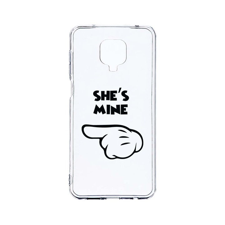 Husa BestCase® Clear Silicon 2MM, Compatibila Cu Xiaomi Redmi Note 9 Pro / Redmi Note 9 Pro Max, She's Mine, Antisoc, Protectie Camera, Margini ridicate pentru protectia ecranului, T 106
