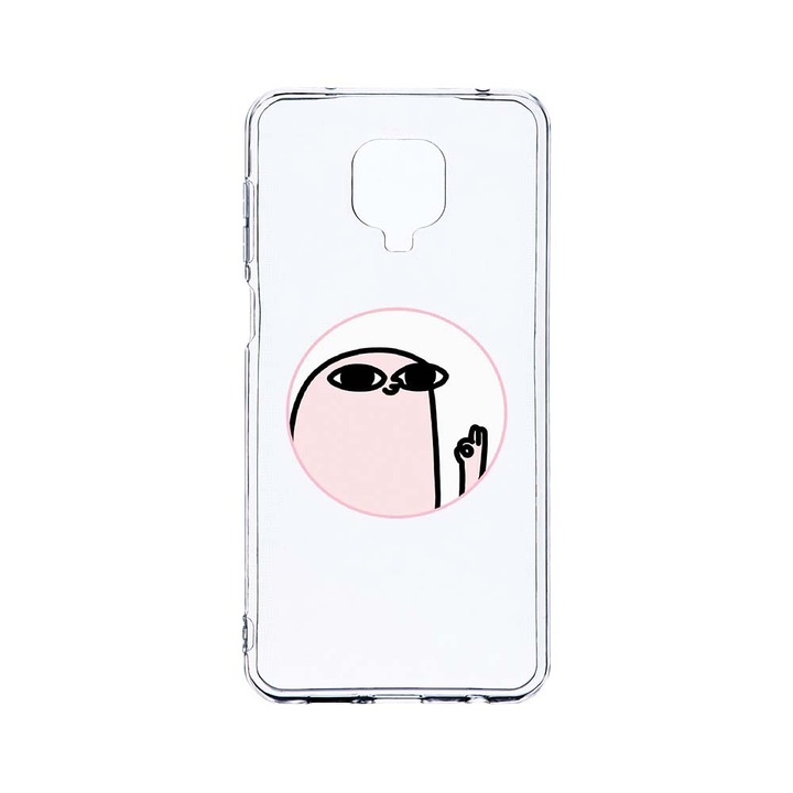 Husa BestCase® Clear Silicon 2MM, Compatibila Cu Xiaomi Redmi Note 9S, Meme, Antisoc, Protectie Camera, Margini ridicate pentru protectia ecranului, T 658