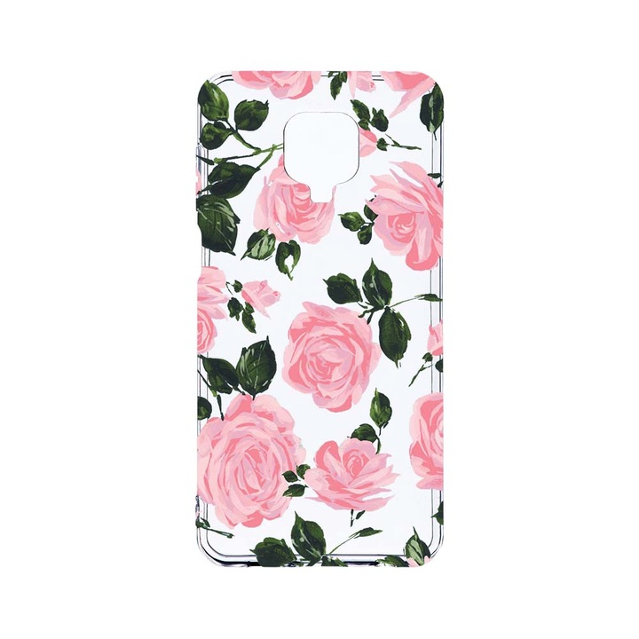 Husa BestCase® Clear Silicon 2MM, Compatibila Cu Xiaomi Redmi Note 9S, Pastel Colors Rose, Antisoc, Protectie Camera, Margini ridicate pentru protectia ecranului, T 514