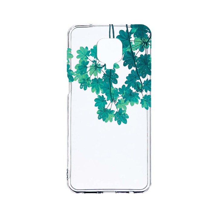 Husa BestCase® Clear Silicon 2MM, Compatibila Cu Xiaomi Redmi Note 9 Pro / Redmi Note 9 Pro Max, Green Forest, Antisoc, Protectie Camera, Margini ridicate pentru protectia ecranului, T 682