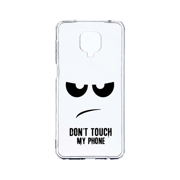 Husa BestCase® Clear Silicon 2MM, Compatibila Cu Xiaomi Redmi Note 9 Pro / Redmi Note 9 Pro Max, Don’t Touch My Phone, Antisoc, Protectie Camera, Margini ridicate pentru protectia ecranului, T 90