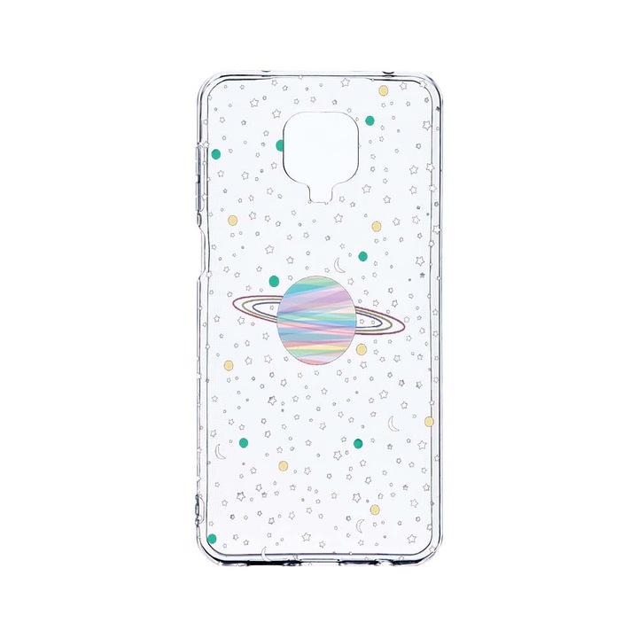 Husa BestCase® Clear Silicon 2MM, Compatibila Cu Xiaomi Redmi Note 9S, Universe, Planets, Antisoc, Protectie Camera, Margini ridicate pentru protectia ecranului, T 468