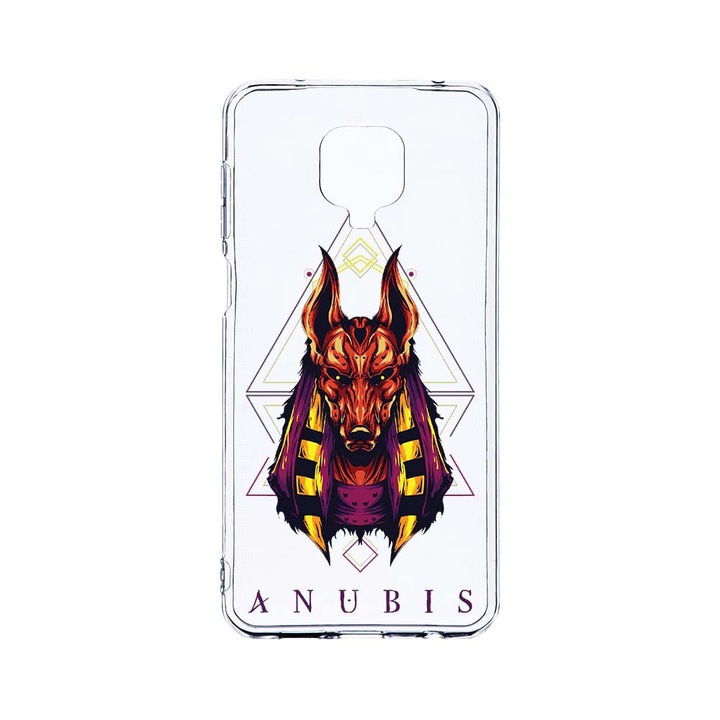 Husa BestCase® Clear Silicon 2MM, Compatibila Cu Xiaomi Redmi Note 9S, Mythology Anubis, Antisoc, Protectie Camera, Margini ridicate pentru protectia ecranului, T 286