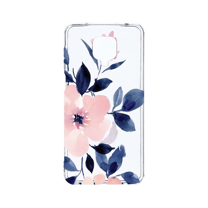 Husa BestCase® Clear Silicon 2MM, Compatibila Cu Xiaomi Redmi Note 9 Pro / Redmi Note 9 Pro Max, Pastel Colors Collection Flowers, Antisoc, Protectie Camera, Margini ridicate pentru protectia ecranului, T 506