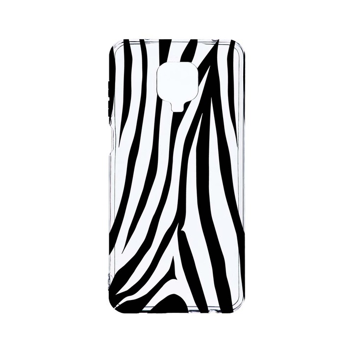 Husa BestCase® Clear Silicon 2MM, Compatibila Cu Xiaomi Redmi Note 9 Pro / Redmi Note 9 Pro Max, Black Zebra, Antisoc, Protectie Camera, Margini ridicate pentru protectia ecranului, T 785