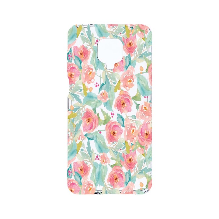 Husa BestCase® Clear Silicon 2MM, Compatibila Cu Xiaomi Redmi Note 9 Pro / Redmi Note 9 Pro Max, Pastel Colors Collection Flowers, Antisoc, Protectie Camera, Margini ridicate pentru protectia ecranului, T 503