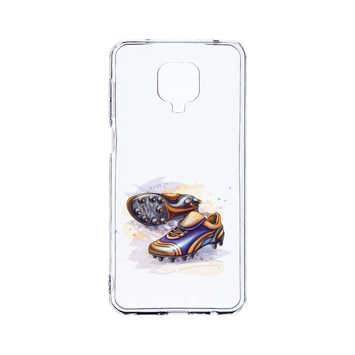 Силиконов калъф BestCase за Xiaomi Redmi Note 9 Pro / Redmi Note 9 Pro Max, Football Shoes, Camera Protection, Clear Silicon 2.0MM, T 799