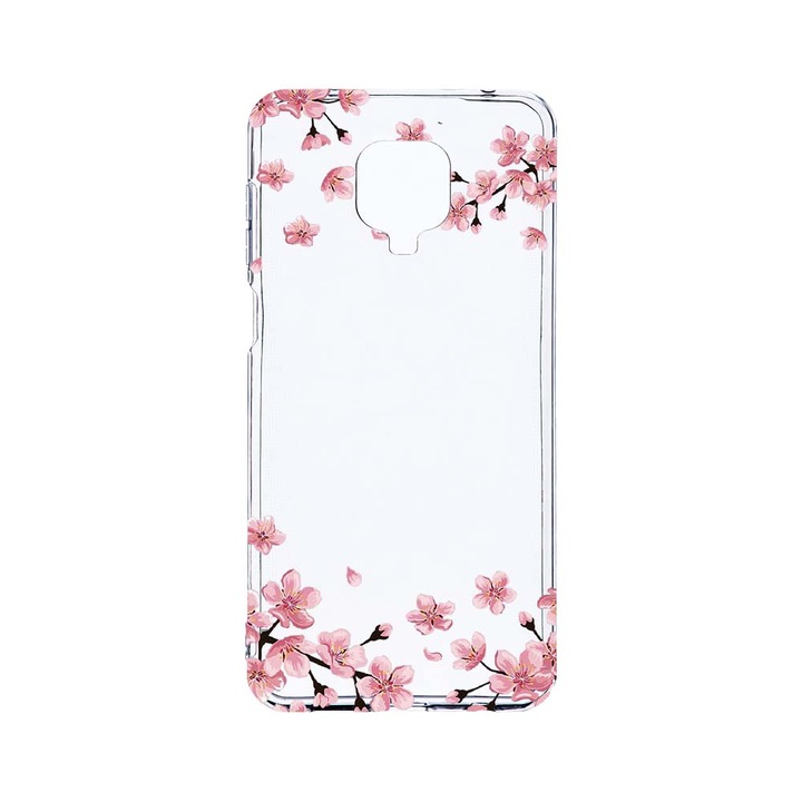 Husa BestCase® Clear Silicon 2MM, Compatibila Cu Xiaomi Redmi Note 9 Pro / Redmi Note 9 Pro Max, Pastel colors - flowers, Antisoc, Protectie Camera, Margini ridicate pentru protectia ecranului, T 694