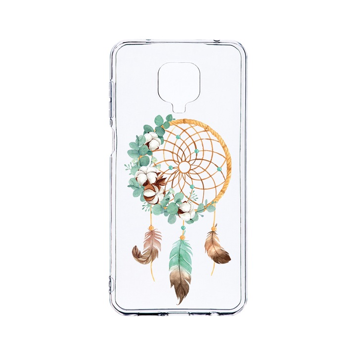 Husa BestCase® Clear Silicon 2MM, Compatibila Cu Xiaomi Redmi Note 9S, Dreamcatcher, Antisoc, Protectie Camera, Margini ridicate pentru protectia ecranului, T 950
