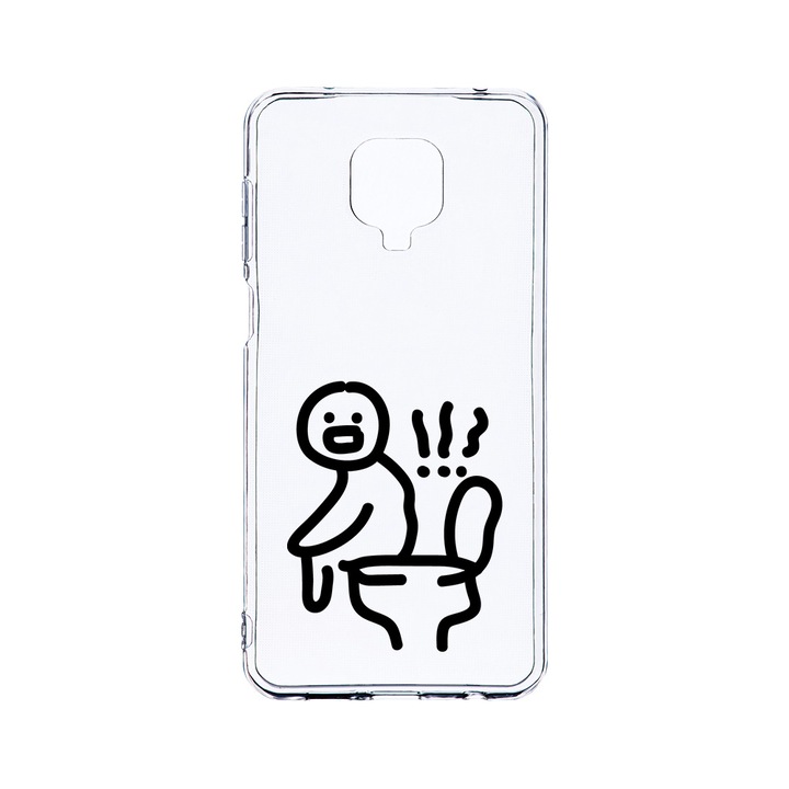 Husa BestCase® Clear Silicon 2MM, Compatibila Cu Xiaomi Redmi Note 9 Pro / Redmi Note 9 Pro Max, Pooping, Antisoc, Protectie Camera, Margini ridicate pentru protectia ecranului, T 981