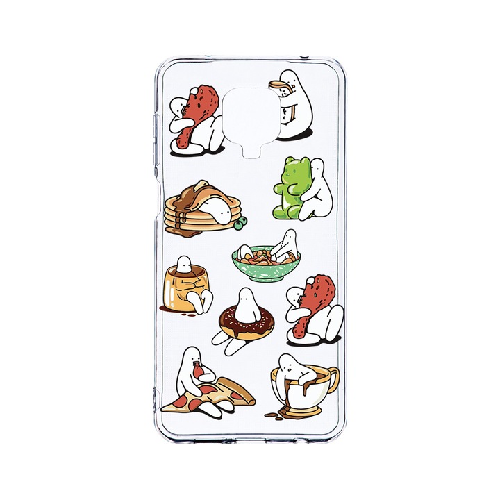 Husa BestCase® Clear Silicon 2MM, Compatibila Cu Xiaomi Redmi Note 9S, Eating Is My Hobby, Antisoc, Protectie Camera, Margini ridicate pentru protectia ecranului, T 1018