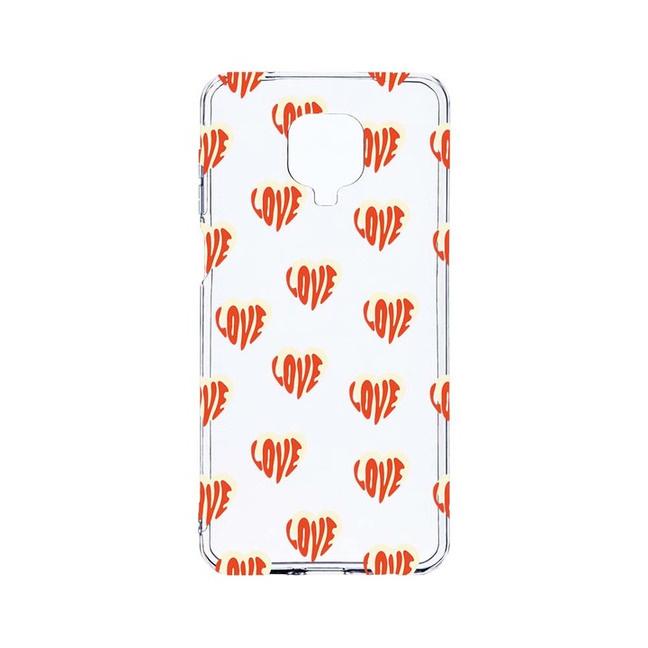 Husa BestCase® Clear Silicon 2MM, Compatibila Cu Xiaomi Redmi Note 9 Pro / Redmi Note 9 Pro Max, Cute Love Pattern, Antisoc, Protectie Camera, Margini ridicate pentru protectia ecranului, T 936