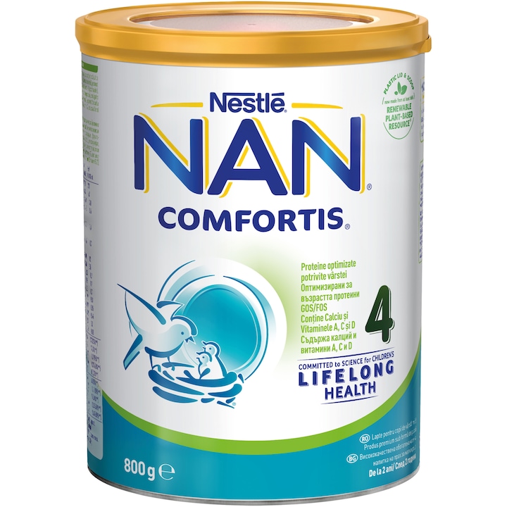 Адаптирано мляко Nestle NAN 4 Comfortis, 800 гр, От 2 години