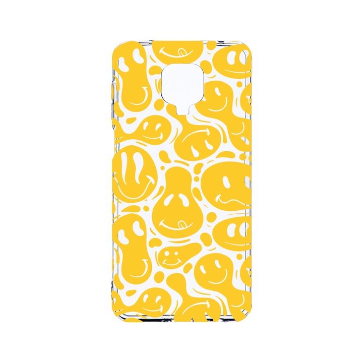Husa BestCase® Clear Silicon 2MM, Compatibila Cu Xiaomi Redmi Note 9 Pro / Redmi Note 9 Pro Max, Acid Smiley, Antisoc, Protectie Camera, Margini ridicate pentru protectia ecranului, T 1053
