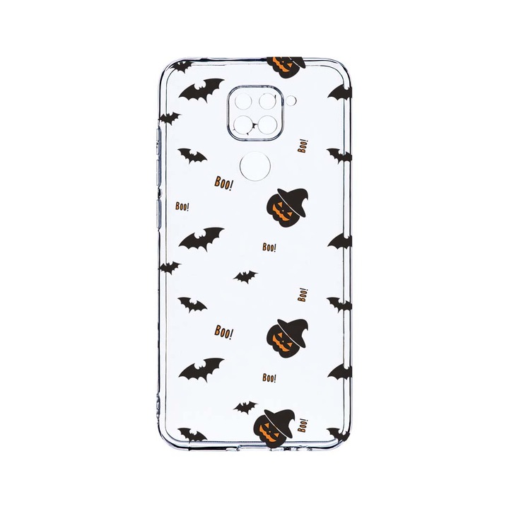 Husa BestCase® Clear Silicon 2MM, Compatibila Cu Xiaomi Redmi Note 9, Halloween, Antisoc, Protectie Camera, Margini ridicate pentru protectia ecranului, T 156