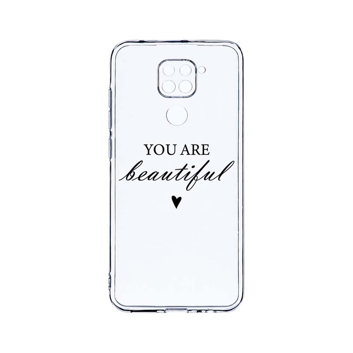 Husa BestCase® Clear Silicon 2MM, Compatibila Cu Xiaomi Redmi Note 9, You Are Beautiful, Antisoc, Protectie Camera, Margini ridicate pentru protectia ecranului, T 477