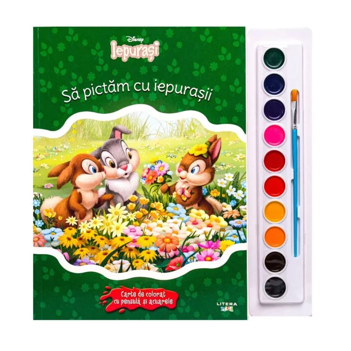 Disney. Iepurasi. Sa pictam cu iepurasii. Carte de colorat cu pensula si acuarele (format mare)