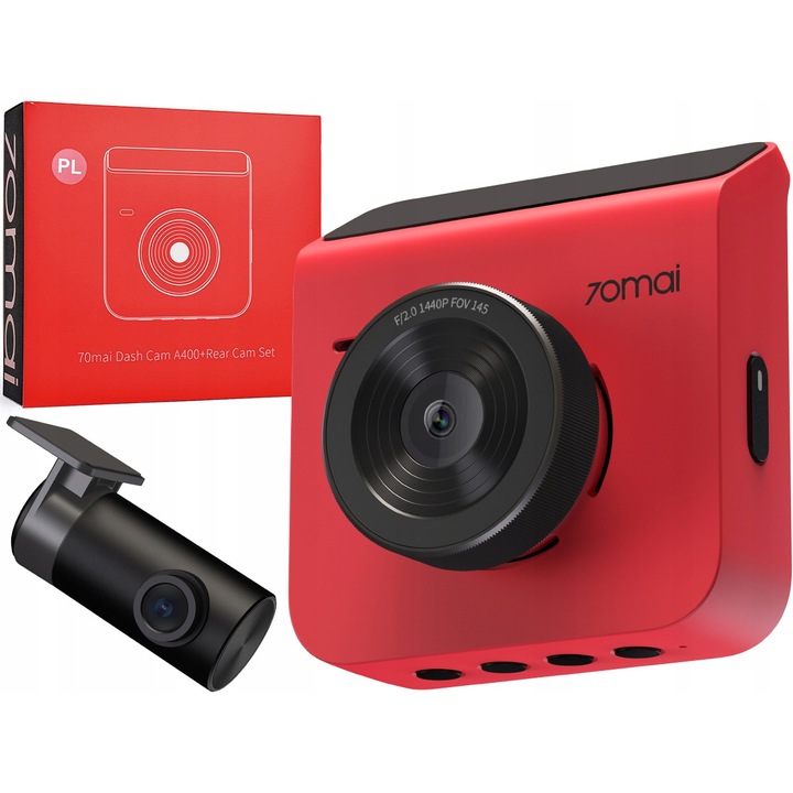 Задна предна камера за кола Xiaomi 70mai Dash Cam A400, 2K, Wi-Fi, 2-инчов дисплей
