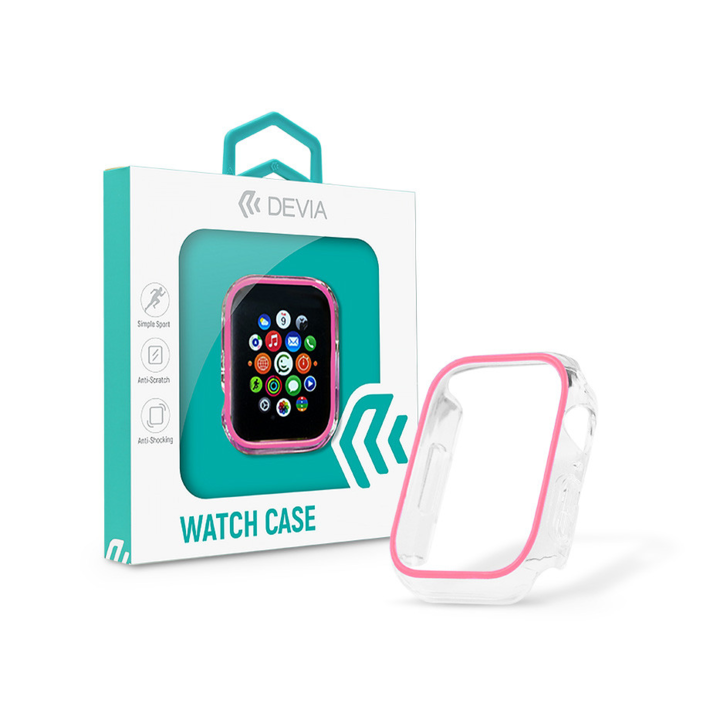 Apple Watch szilikon védőtok - Devia Luminous Series Shockproof Case For iWatch - 44 mm - peach (ST365348)