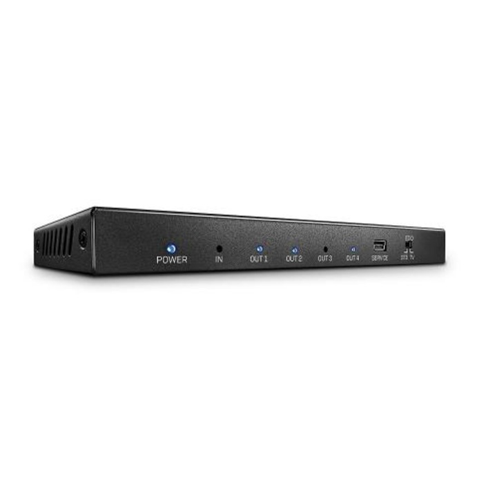 Lindy 4x HDMI 2.0 18G videojel elosztó, 18Gbps sávszélesség, maximális felbontás 3840x2160, aud