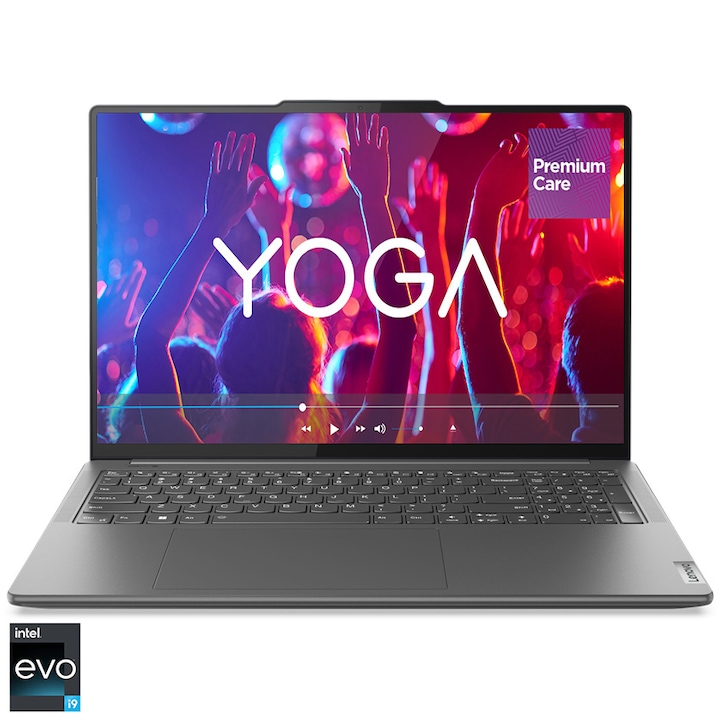 Лаптоп Lenovo Yoga Pro 9 16IRP8, Intel® Core™ i9-13905H, 16", 3.2K, Mini LED, RAM 64GB, 1TB SSD, NVIDIA® GeForce® RTX™ 4070 8GB, Windows 11 Home, Storm Grey