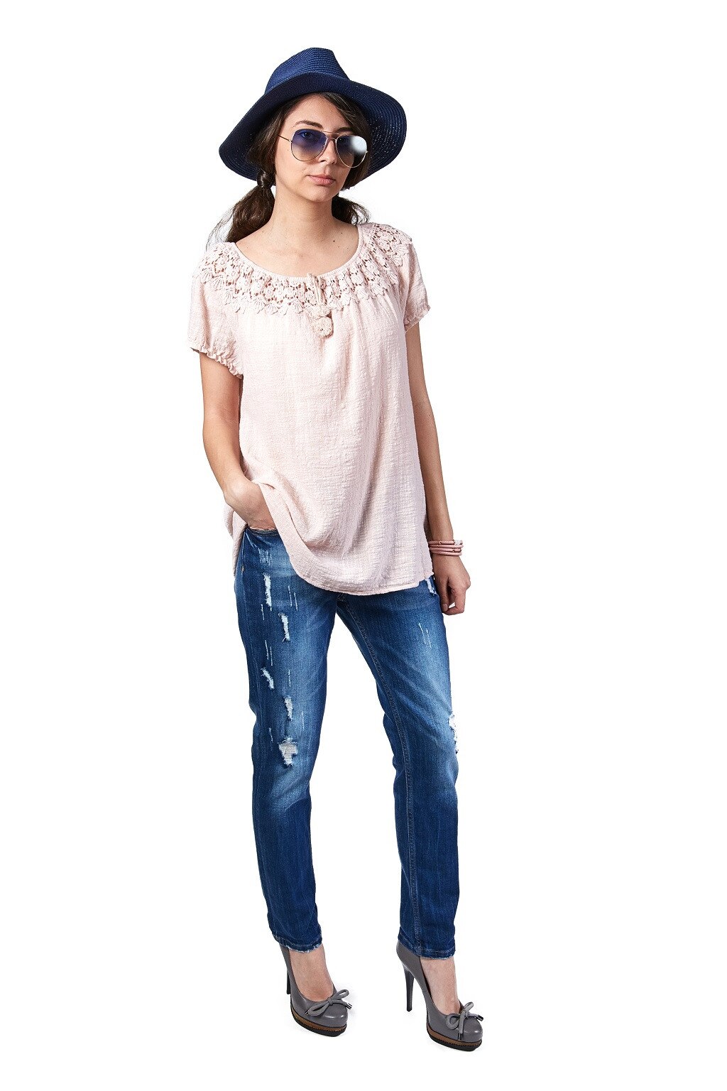 Bluza tip ie, Only Collection, masura universala, culoare roz