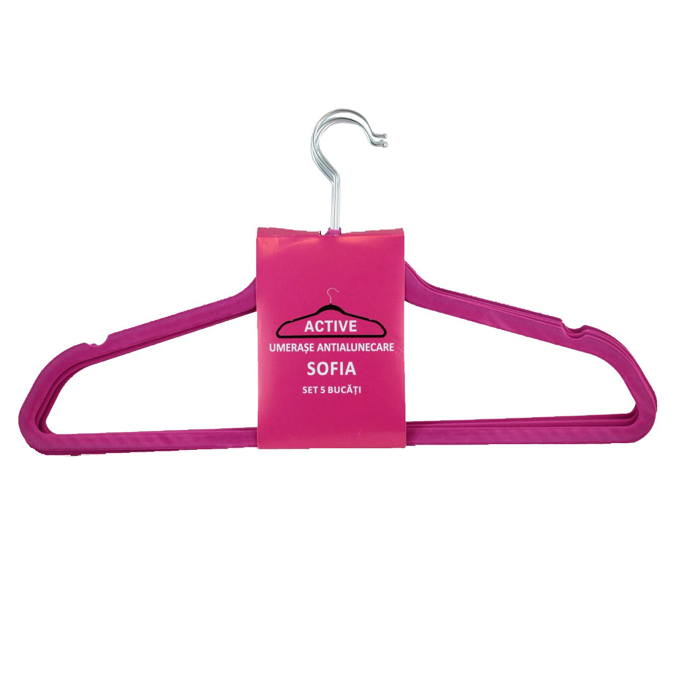 Set 5 buc Umerase antialunecare Sofia fucsia - Active