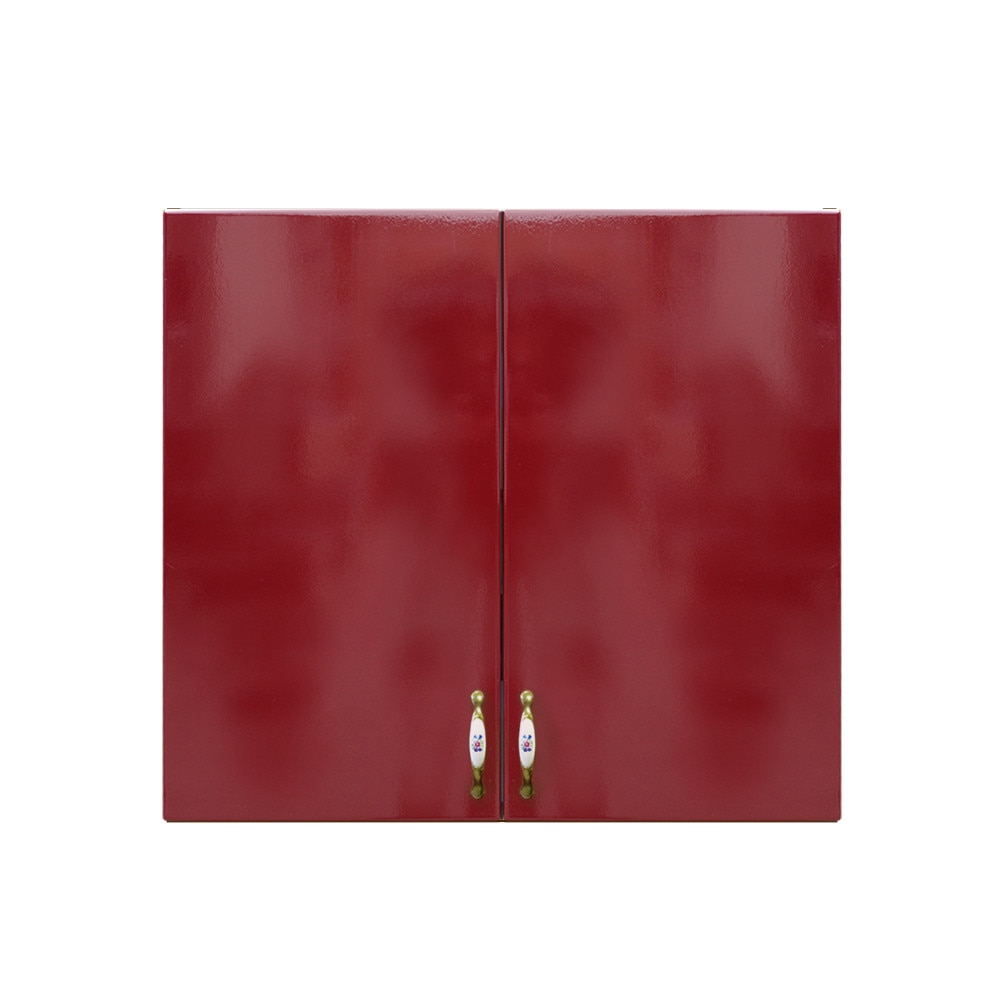Corp suspendat cu 2 usi Zebra, Wenge/MDF Rosu Simplu lucios, 80 x 72 x 31 cm