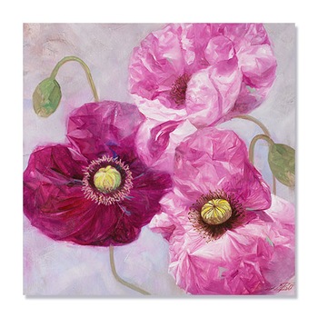Tablou Canvas - Purple Poppies I, 100 x 100 cm Tablou Canvas - Purple Poppies I, 100 x 100 cm