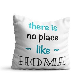 Perna decorativa cu mesaj, Felicis, din bumbac Nowhere is like Home Perna decorativa cu mesaj, Felicis, din bumbac Nowhere is like Home