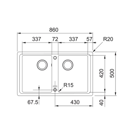 Pachet chiuveta fragranite Franke BFG 620 + baterie avena Bahia, cartus ceramic, 860x500mm, reversibila