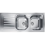 Кухненска Мивка Franke OLX 621, Сатениран инокс, 2 корита, Ляв отцедник, 1160x500 мм