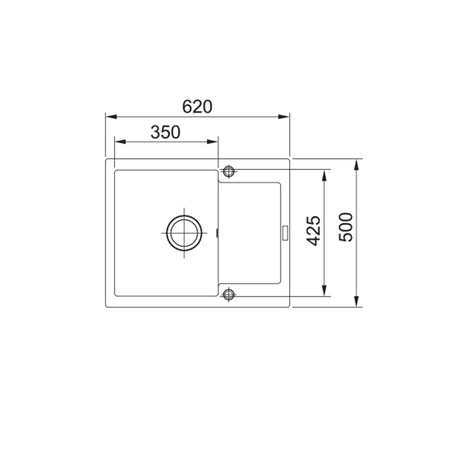 Pachet chiuveta fragranite Franke MRG 611-62 + baterie grafite Bahia, cartus ceramic, 620x500mm, reversibila