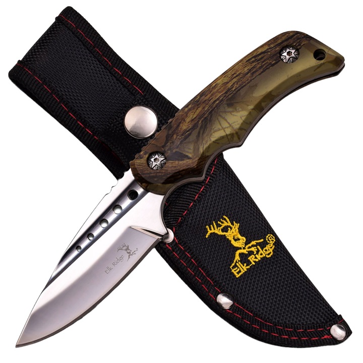 Cutit de Supravietuire cu Husa, Maner din Aluminiu, Lama Fixa, Inox, ER-535BC