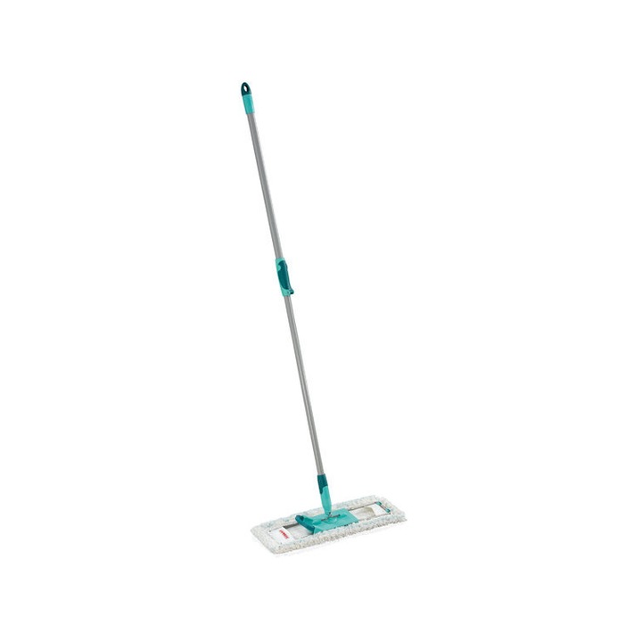 Mop telescopic cu sistem click, Leifheit, 80-135cm, Turcoaz/Gri