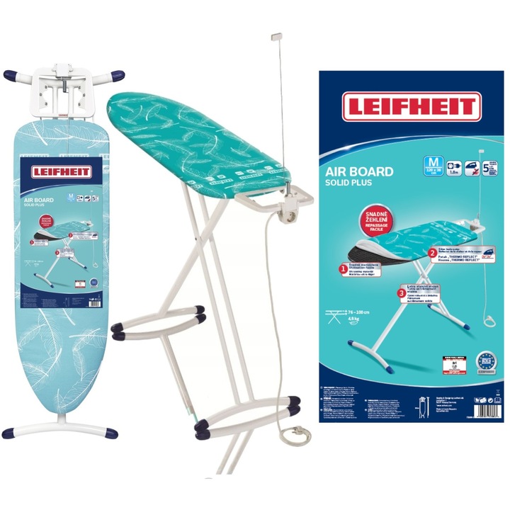 Дъска за гладене LEIFHEIT, AIRBOARD M, 120x38 см, SOLID PLUS NF 72588