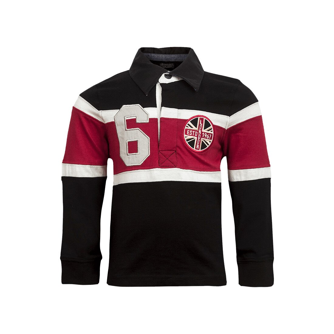 Bluza polo negru cu dungi 