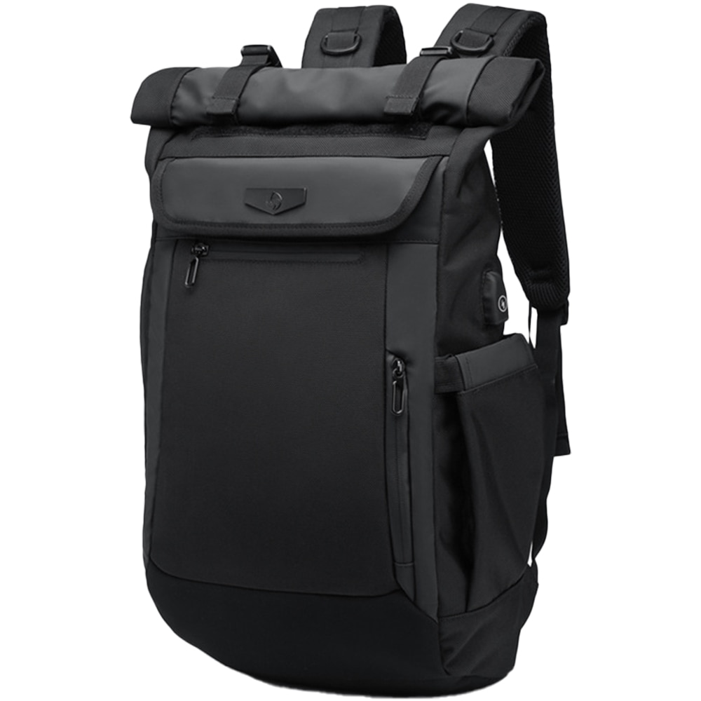 Rucsac laptop 15.6 inch, port USB, compartiment tableta, pentru drumetii sau calatorii, buzunar termic, OZUKO, OZ9066BK, Negru