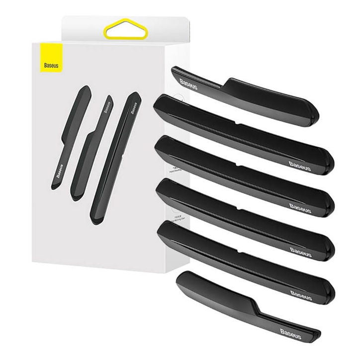 Комплект от 6 капака за броня, Baseus, Tesla Compatible, черни