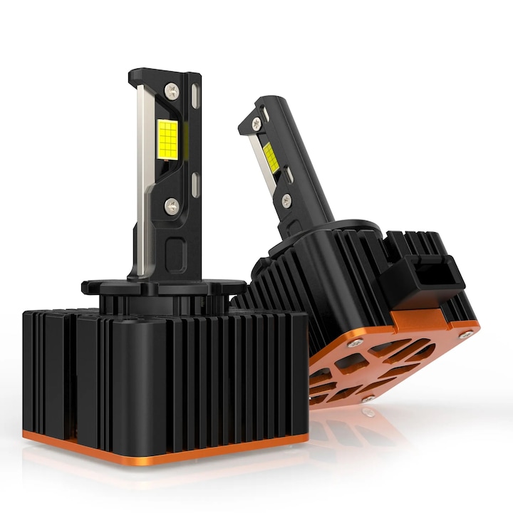 Комплект от 2 автоматични LED крушки 360° Light D30 D1S, 110W, 10000 лумена, чип Osram, 6500k, преобразуване от ксенон към LED Plug&Play, екстремна светлина