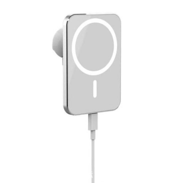 Magsafe autós töltő/tartó készlet, gyorstöltés, iPhone, vezeték nélküli, fehér