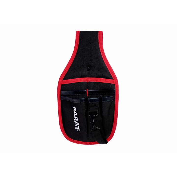 Geanta scule, Parat, Pentru curea, 7 buzunare, Negru/Rosu