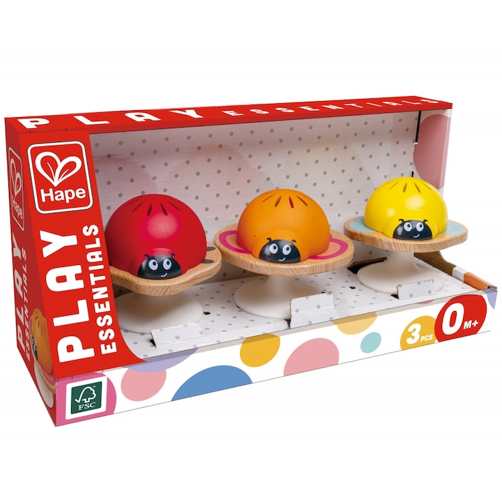 Комплект дрънкалки, Hape, Калинки, 3 броя