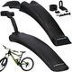 Set aparatori de noroi pentru bicicleta, Dunlop, Plastic, 24-26", Negru