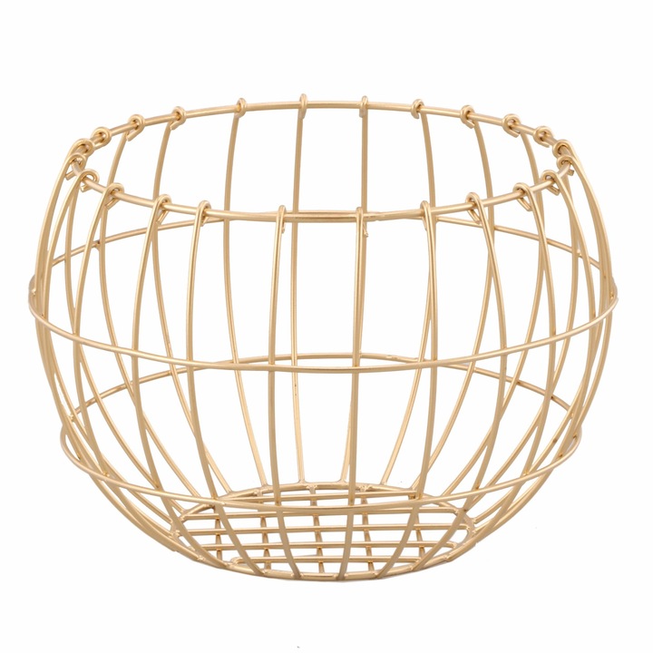 Cos decorativ, din sarma de fier, H 20 cm