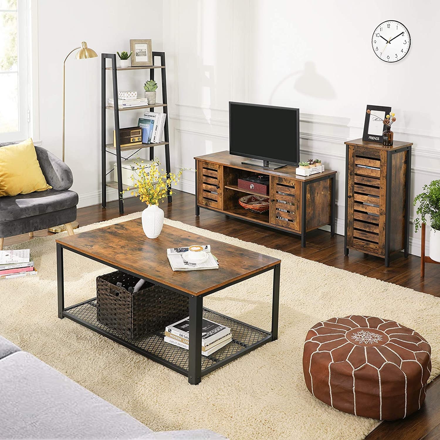 Comoda, Vasagle, V6, Maro Rustic, 110x40x50 cm - eMAG.ro