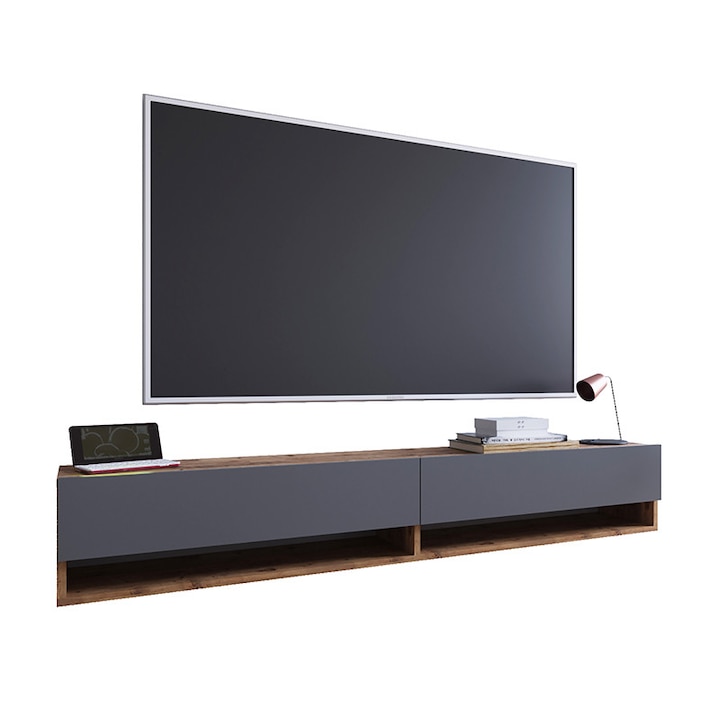 ТВ шкаф Pako Word, Mandra, сив, 180x31.5x29.5 см