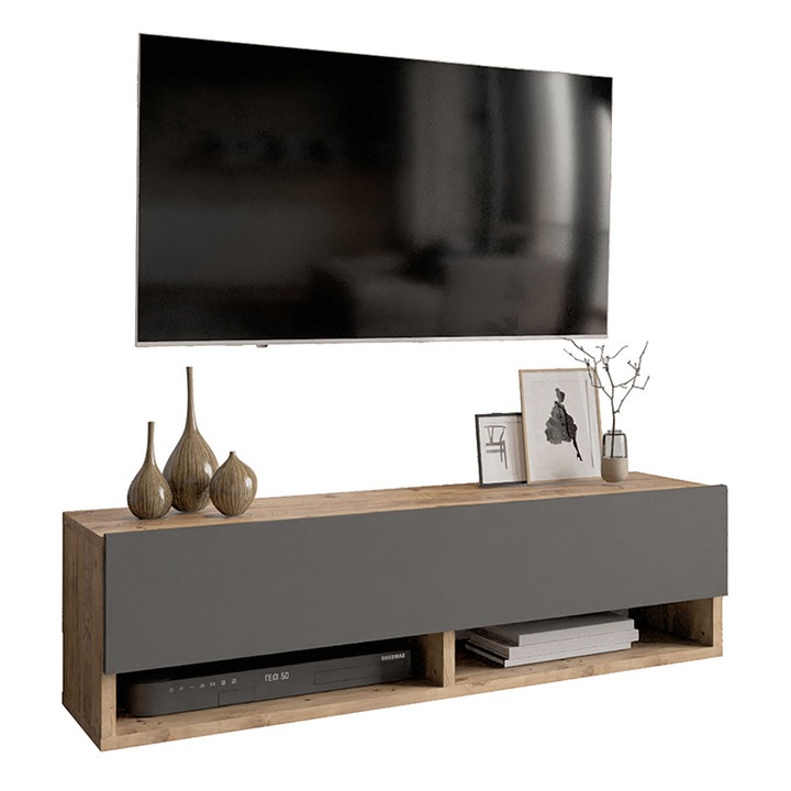 ТВ шкаф Pako Word, Mandra, Сив, 100x31.5x29 см